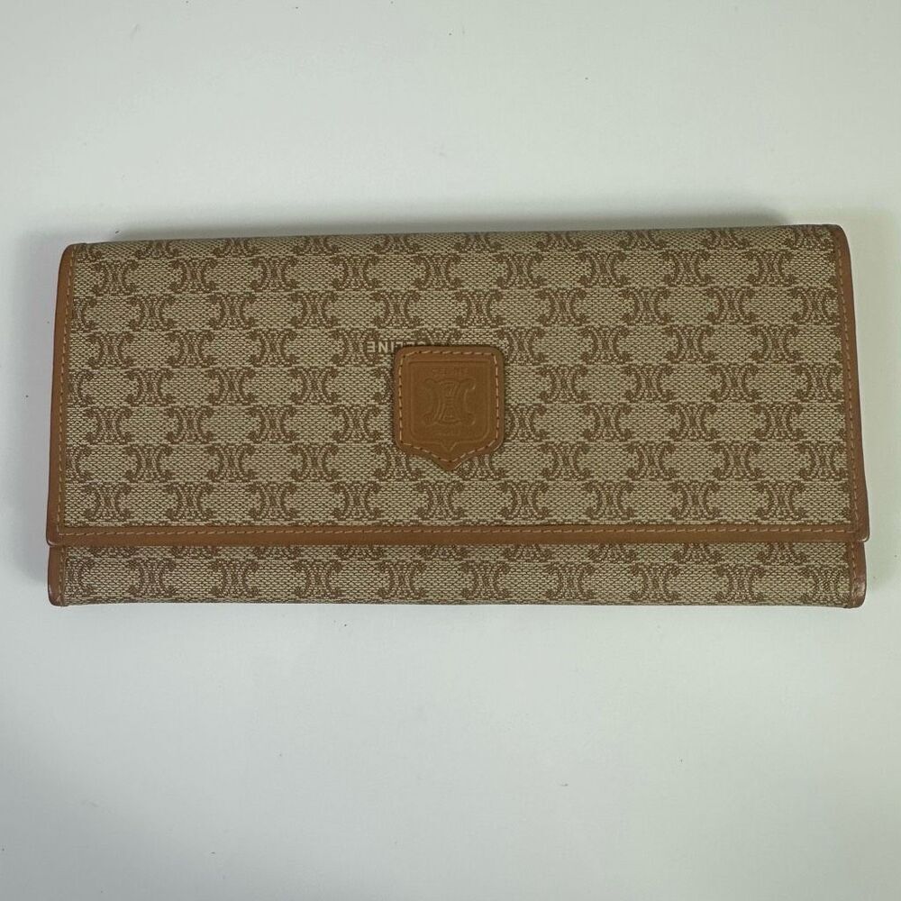 Celine Macadam Vintage Bifold‎ Wallet Brown Tan